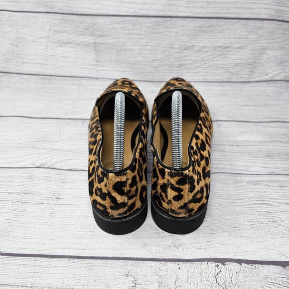Franco Sarto Mercy‎ Women's Slip On Tan/Black Leopard Print Real Fur Size 9.5 - Picture 4 of 12